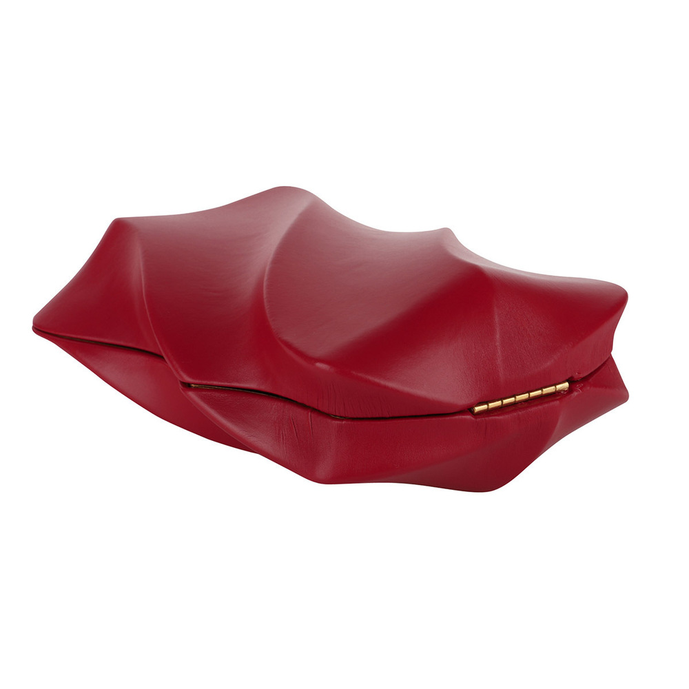 Bottega Veneta Whirl Clutch Bag Red View 3